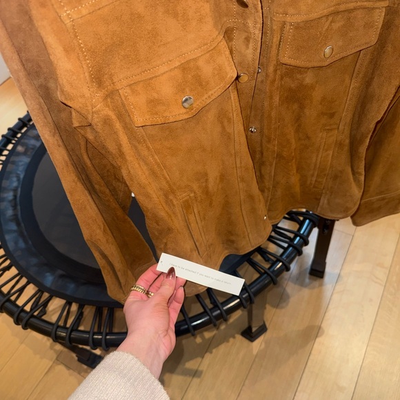 Reformation Suede Jacket in Warm Tan - Picture 4 of 5